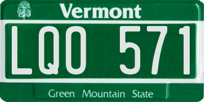VT license plate LQO571