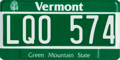 VT license plate LQO574
