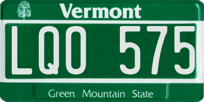 VT license plate LQO575