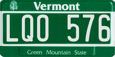 VT license plate LQO576
