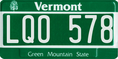 VT license plate LQO578