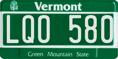 VT license plate LQO580