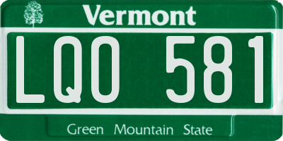VT license plate LQO581