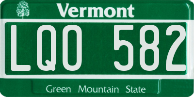 VT license plate LQO582