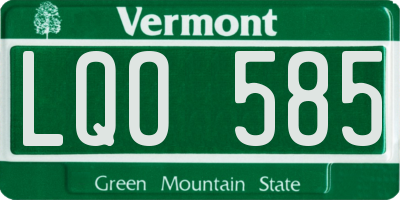 VT license plate LQO585