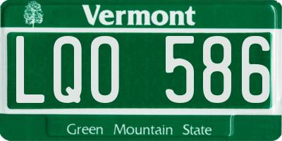 VT license plate LQO586