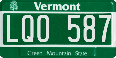 VT license plate LQO587