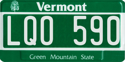VT license plate LQO590