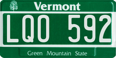 VT license plate LQO592