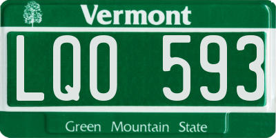 VT license plate LQO593