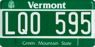 VT license plate LQO595