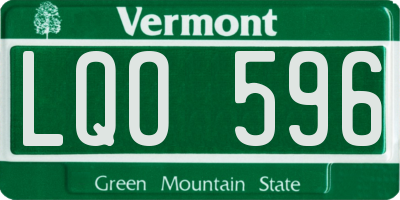 VT license plate LQO596