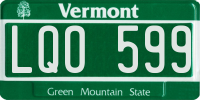 VT license plate LQO599