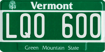 VT license plate LQO600