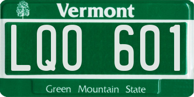 VT license plate LQO601