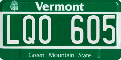VT license plate LQO605