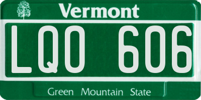 VT license plate LQO606