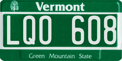 VT license plate LQO608