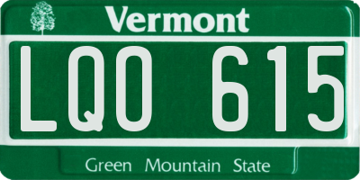 VT license plate LQO615