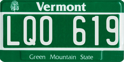 VT license plate LQO619
