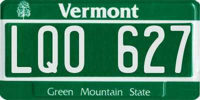 VT license plate LQO627