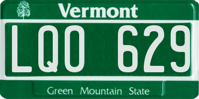VT license plate LQO629