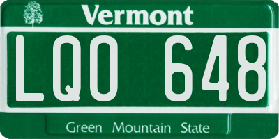 VT license plate LQO648