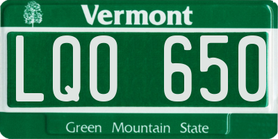 VT license plate LQO650