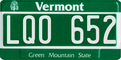 VT license plate LQO652