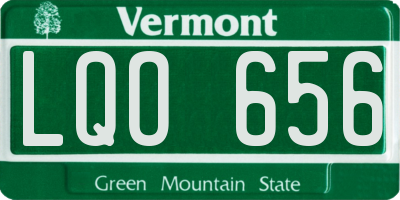 VT license plate LQO656