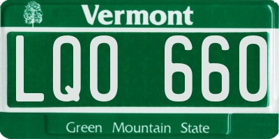 VT license plate LQO660