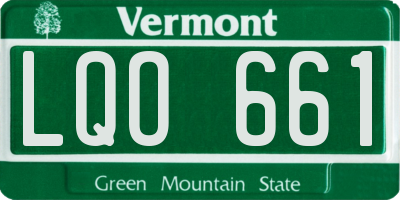 VT license plate LQO661