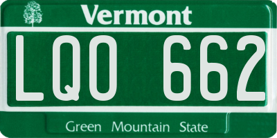 VT license plate LQO662