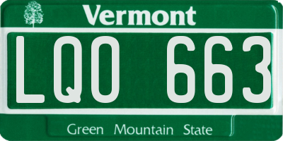 VT license plate LQO663