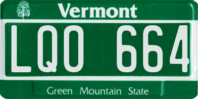 VT license plate LQO664