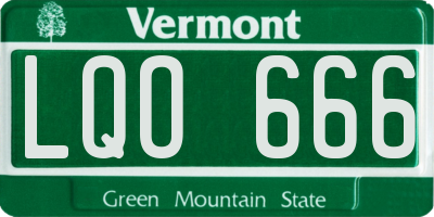 VT license plate LQO666