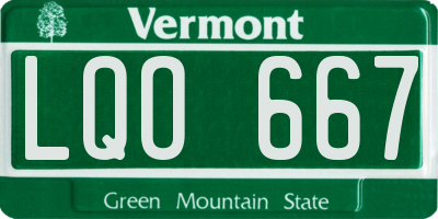 VT license plate LQO667