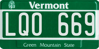 VT license plate LQO669
