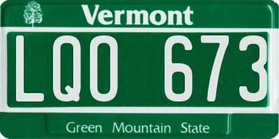 VT license plate LQO673