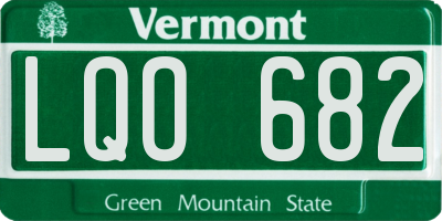 VT license plate LQO682