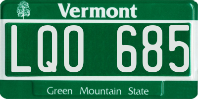 VT license plate LQO685