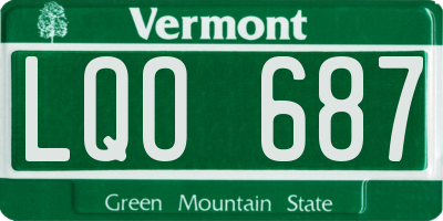 VT license plate LQO687