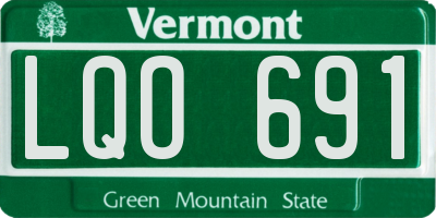 VT license plate LQO691