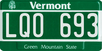 VT license plate LQO693