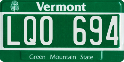 VT license plate LQO694