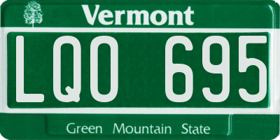 VT license plate LQO695