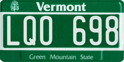 VT license plate LQO698