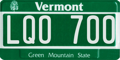 VT license plate LQO700