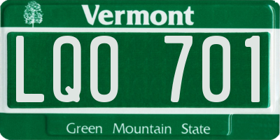 VT license plate LQO701