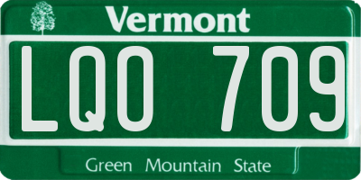 VT license plate LQO709
